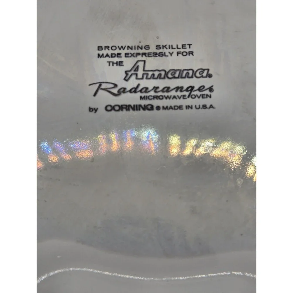Corning Ware The Amana Radarange Browning Skillet Blue Microwave Colonial House